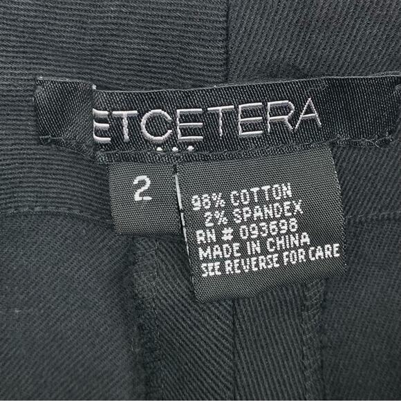 Etcetera Womens Puka Shell Rivet Cuff Cropped Pants Cotton Stretch Black Size 2 - Picture 5 of 10